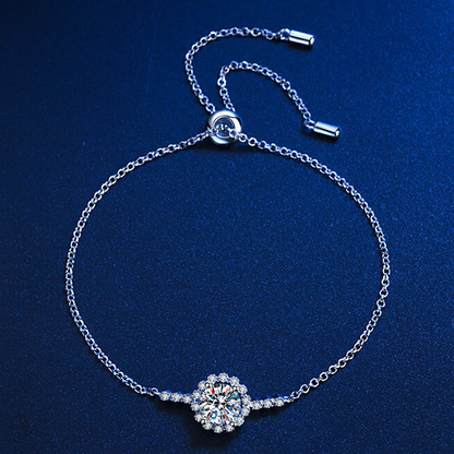 Moissanite Round Bead Bracelet with a Jewelry Box