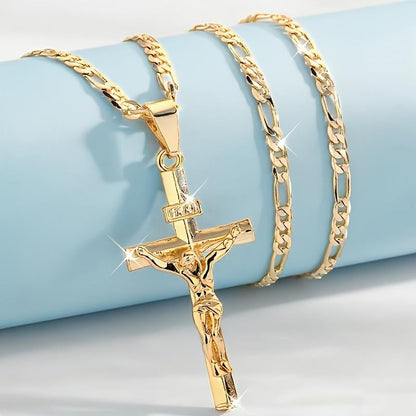 ✝️Gold-Tone Crucifix Pendant Necklace