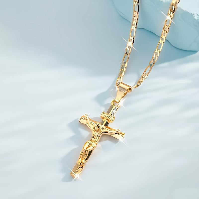 ✝️Gold-Tone Crucifix Pendant Necklace