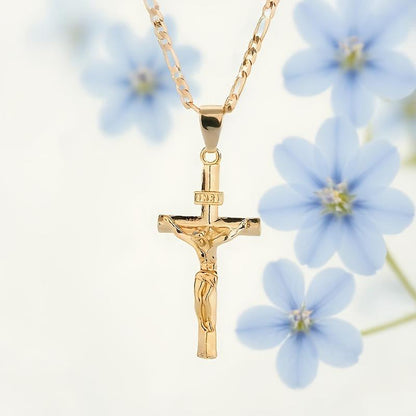 ✝️Gold-Tone Crucifix Pendant Necklace