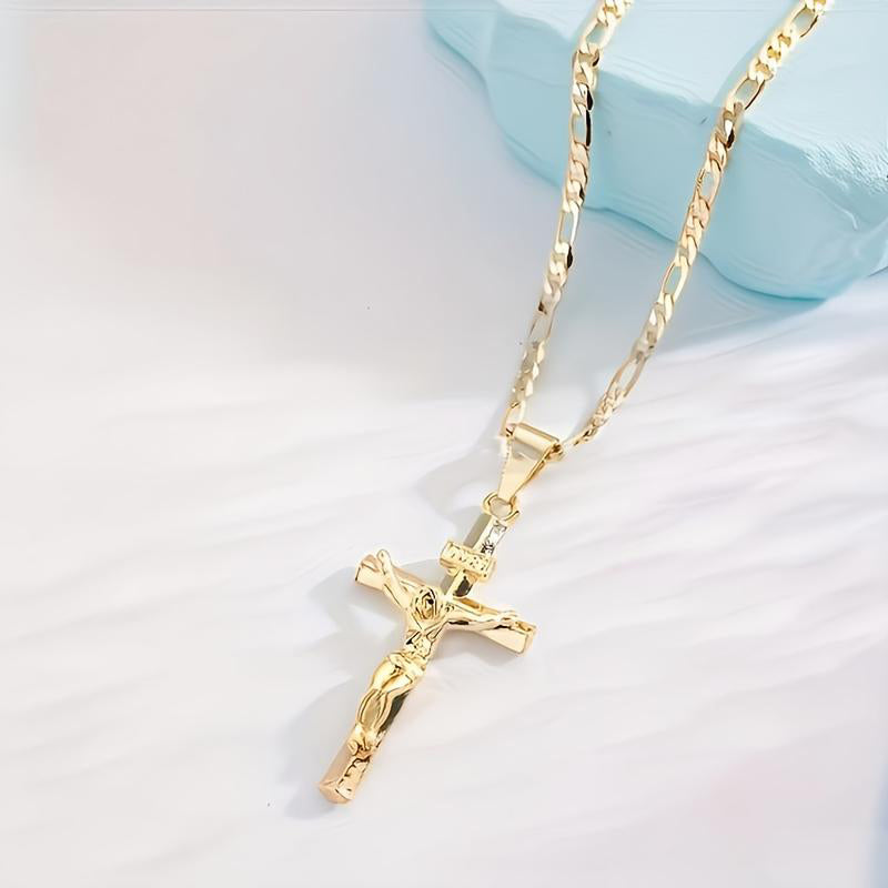✝️Gold-Tone Crucifix Pendant Necklace