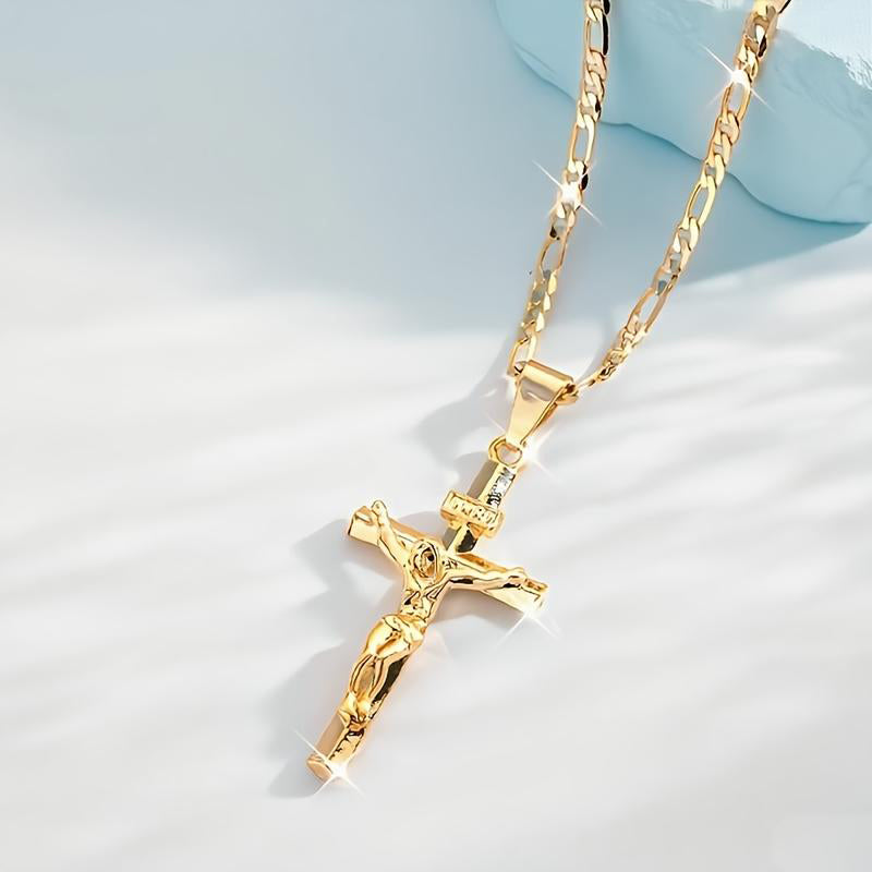 ✝️Gold-Tone Crucifix Pendant Necklace
