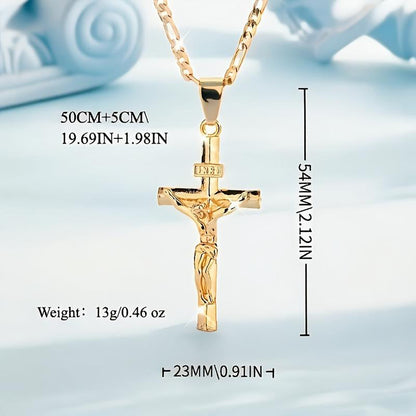 ✝️Gold-Tone Crucifix Pendant Necklace