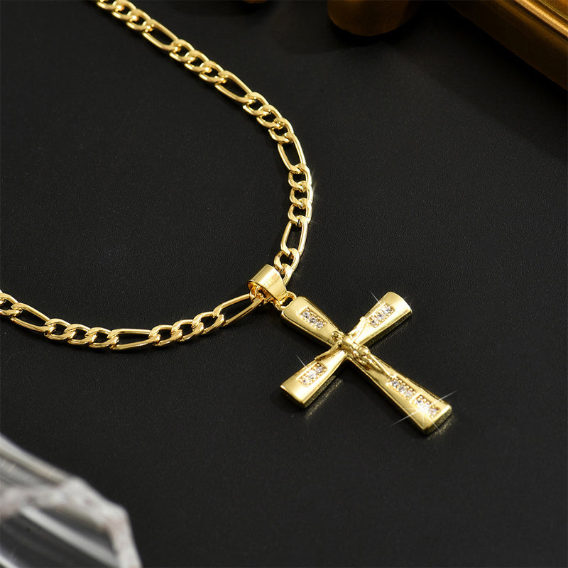 ✝️Gold-Tone Crucifix Pendant Necklace