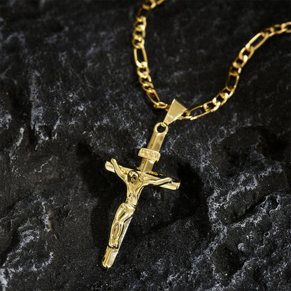 ✝️Gold-Tone Crucifix Pendant Necklace