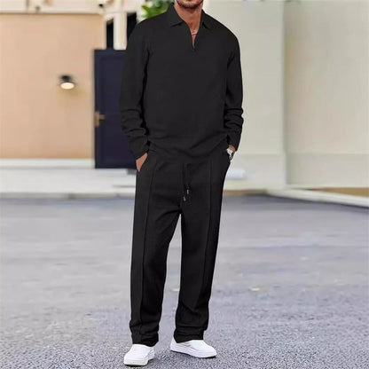 💥 Men’s Waffle Knit Sweatshirt & Straight-Leg Pants Set – Cozy, Breathable & Effortlessly Stylish 👕👖