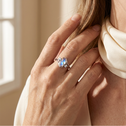 ✨Buy 1 Get 1 Free🔥Geometric Oval Ring with Zirconia Accents💍