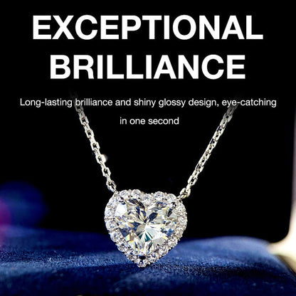 Heart-Shaped Crystal Necklace & Earring Set