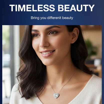 Heart-Shaped Crystal Necklace & Earring Set