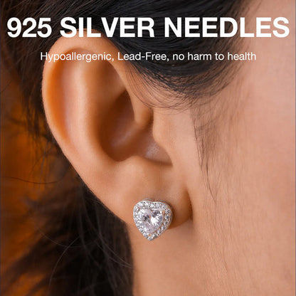 Heart-Shaped Crystal Necklace & Earring Set