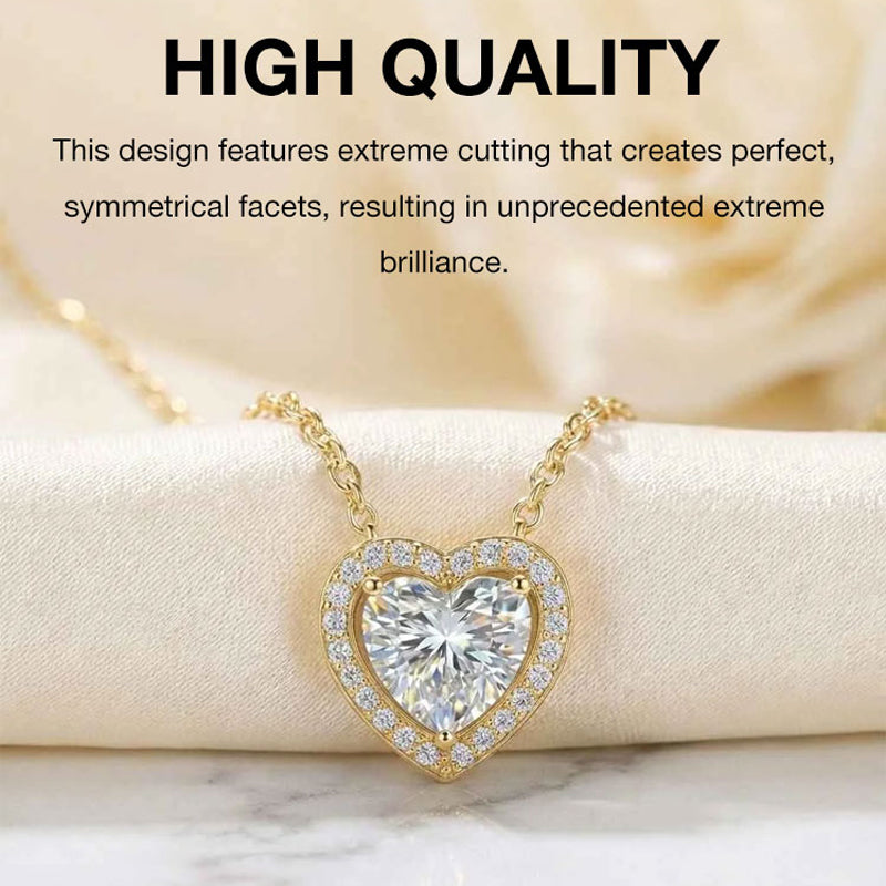 Heart-Shaped Crystal Necklace & Earring Set