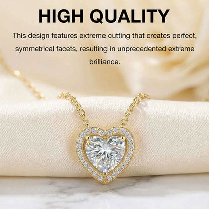 Heart-Shaped Crystal Necklace & Earring Set