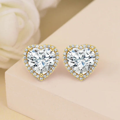 Heart-Shaped Crystal Necklace & Earring Set