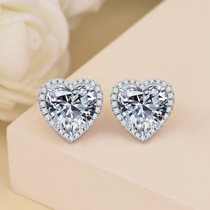 Heart-Shaped Crystal Necklace & Earring Set