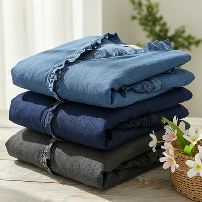 ⏳Time-Limited Special⏰Women's Casual Ruffle V-Neck Shirt | Soft, Breathable & Flattering High-Low Hem ✨