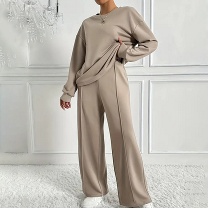 ✨🔥Women's Cozy Long-Sleeve Top & Pants Set👚