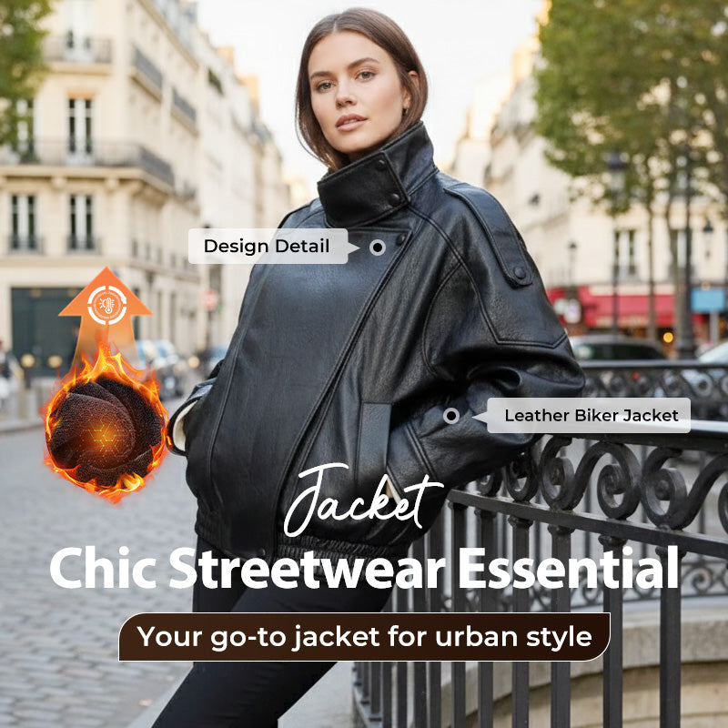 🎁2026 New Arrivals 50% OFF💥Cool Faux Leather Biker Jacket🧥