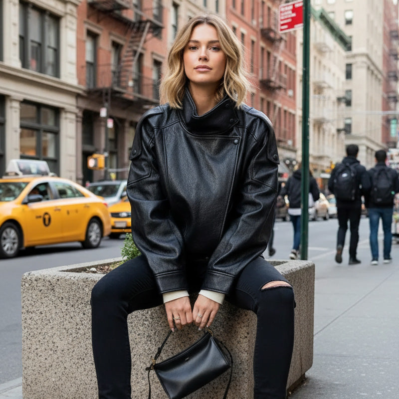 🎁2026 New Arrivals 50% OFF💥Cool Faux Leather Biker Jacket🧥