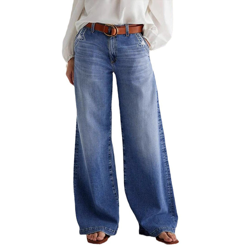 Women's Vintage High-Waist Wide-Leg Jeans