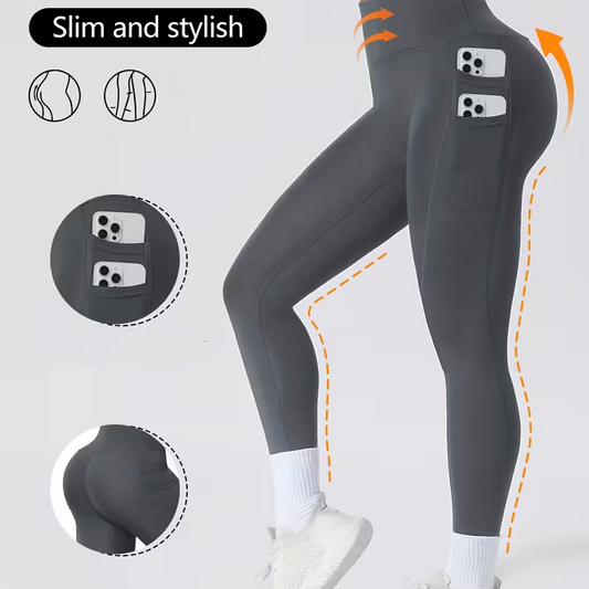 ⏰ High-Waisted Tummy Control Yoga Pants with Pockets