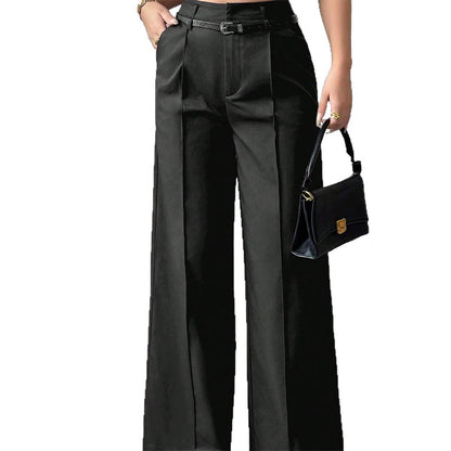 💼 All-Day Comfort for Office | Women‘s Wide-Leg Trousers with Belt | Stretchy & Elegant 🕛【-50%】