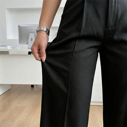 💼 All-Day Comfort for Office | Women‘s Wide-Leg Trousers with Belt | Stretchy & Elegant 🕛【-50%】