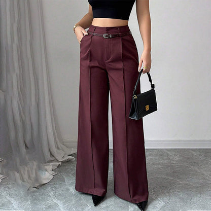 💼 All-Day Comfort for Office | Women‘s Wide-Leg Trousers with Belt | Stretchy & Elegant 🕛【-50%】