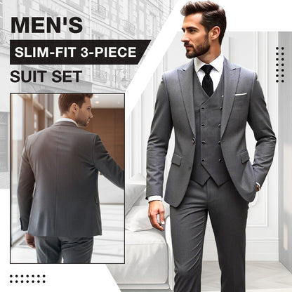 👔 50% OFF NOW! 🕴️ Men's Slim-Fit 3-Piece Suit Set – Tailored Fit, Premium Fabric & Perfect for Formal Occasions 🤵
