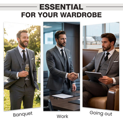 👔 50% OFF NOW! 🕴️ Men's Slim-Fit 3-Piece Suit Set – Tailored Fit, Premium Fabric & Perfect for Formal Occasions 🤵