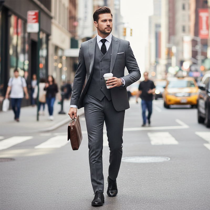 👔 50% OFF NOW! 🕴️ Men's Slim-Fit 3-Piece Suit Set – Tailored Fit, Premium Fabric & Perfect for Formal Occasions 🤵