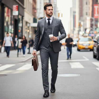 👔 50% OFF NOW! 🕴️ Men's Slim-Fit 3-Piece Suit Set – Tailored Fit, Premium Fabric & Perfect for Formal Occasions 🤵