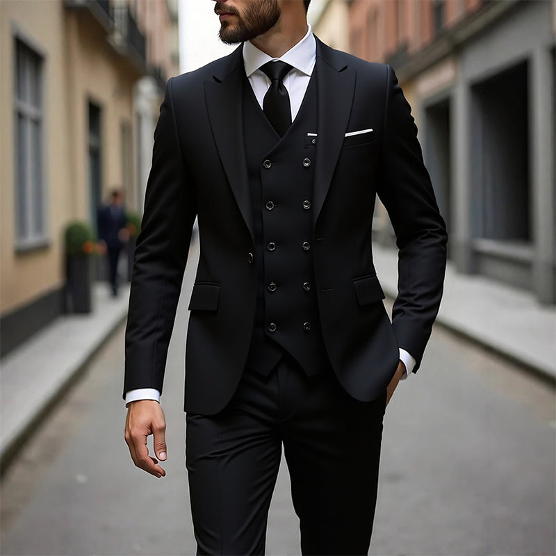 👔 50% OFF NOW! 🕴️ Men's Slim-Fit 3-Piece Suit Set – Tailored Fit, Premium Fabric & Perfect for Formal Occasions 🤵