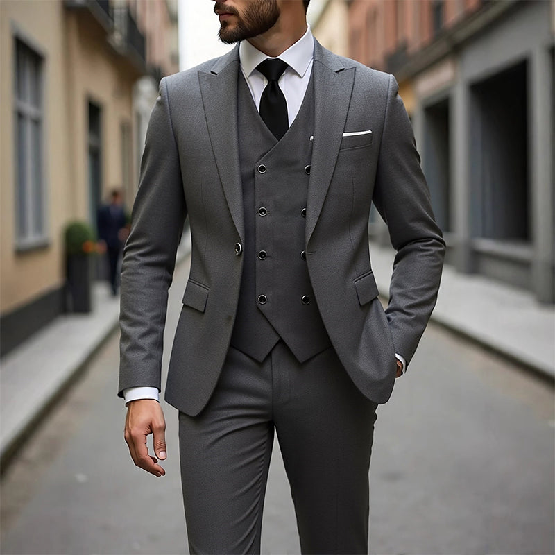 👔 50% OFF NOW! 🕴️ Men's Slim-Fit 3-Piece Suit Set – Tailored Fit, Premium Fabric & Perfect for Formal Occasions 🤵