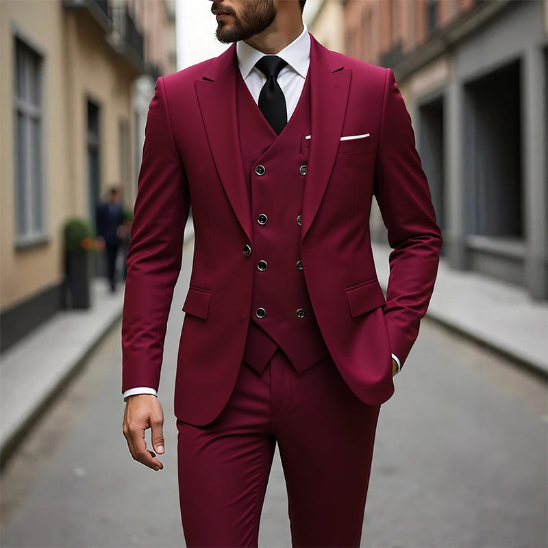 👔 50% OFF NOW! 🕴️ Men's Slim-Fit 3-Piece Suit Set – Tailored Fit, Premium Fabric & Perfect for Formal Occasions 🤵