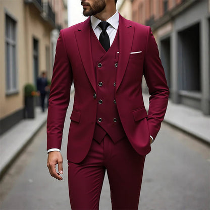 👔 50% OFF NOW! 🕴️ Men's Slim-Fit 3-Piece Suit Set – Tailored Fit, Premium Fabric & Perfect for Formal Occasions 🤵