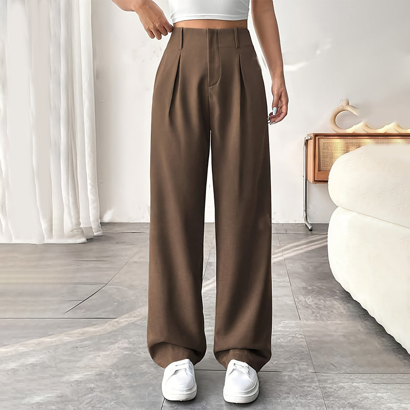 🔥Limited-time offer-Women’s Solid High Waist Wide-Leg Pants