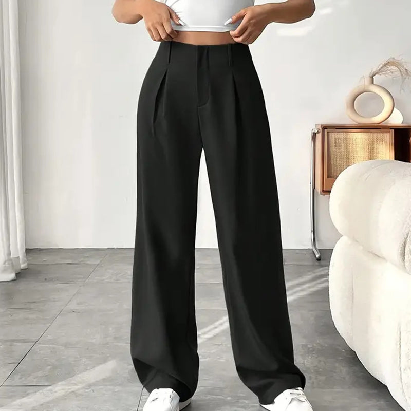 🔥Limited-time offer-Women’s Solid High Waist Wide-Leg Pants