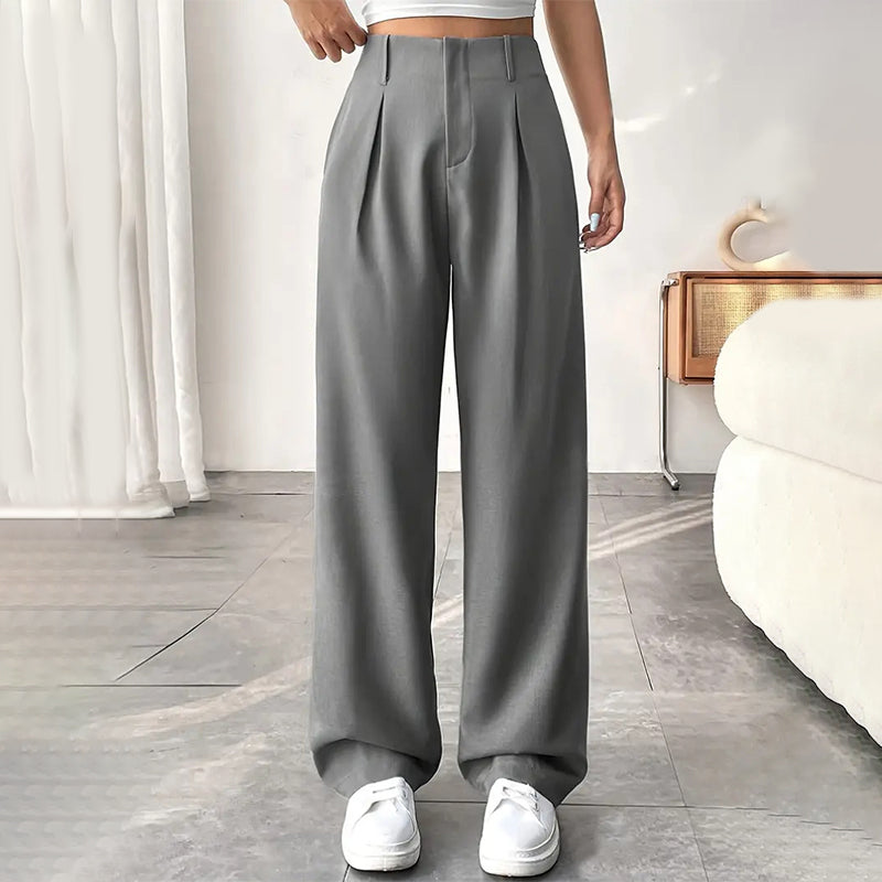 🔥Limited-time offer-Women’s Solid High Waist Wide-Leg Pants