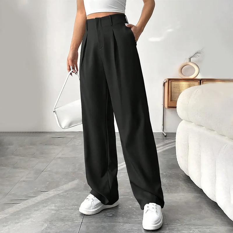🔥Limited-time offer-Women’s Solid High Waist Wide-Leg Pants
