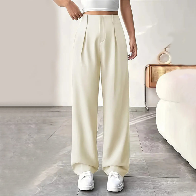 🔥Limited-time offer-Women’s Solid High Waist Wide-Leg Pants