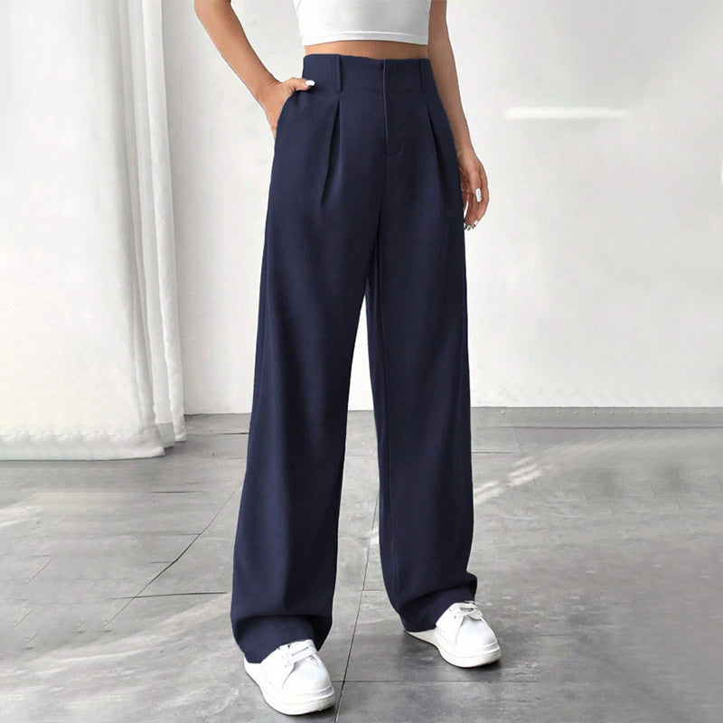 🔥Limited-time offer-Women’s Solid High Waist Wide-Leg Pants