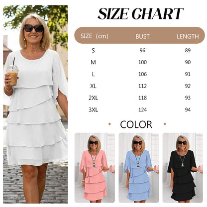 ⏰ Now only 50% off!🎁Women's Elegant Layered Ruffle Sleeve Dress – Effortless Style for Every Occasion💃