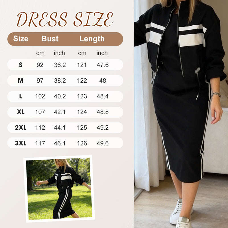 ⚡Women's Bomber Jacket & Bodycon Skirt Set