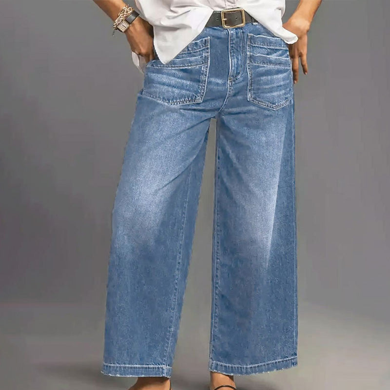 👖50% OFF NOW! ✨ Women's Casual High-Rise Wide-Leg Jeans – Tummy Control, Elongated Silhouette & All-Day Comfort 💙