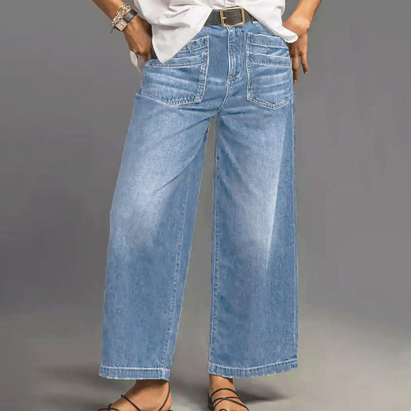 👖50% OFF NOW! ✨ Women's Casual High-Rise Wide-Leg Jeans – Tummy Control, Elongated Silhouette & All-Day Comfort 💙