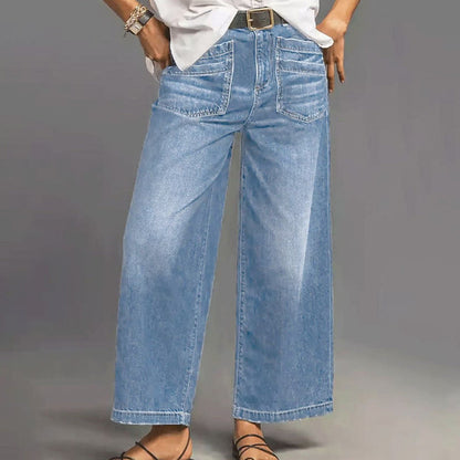 👖50% OFF NOW! ✨ Women's Casual High-Rise Wide-Leg Jeans – Tummy Control, Elongated Silhouette & All-Day Comfort 💙