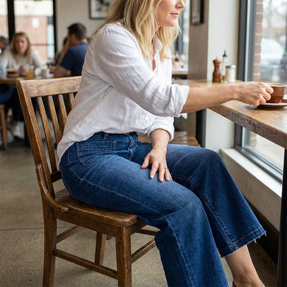 👖50% OFF NOW! ✨ Women's Casual High-Rise Wide-Leg Jeans – Tummy Control, Elongated Silhouette & All-Day Comfort 💙