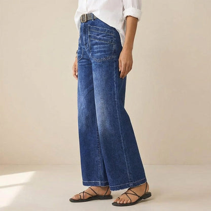 👖50% OFF NOW! ✨ Women's Casual High-Rise Wide-Leg Jeans – Tummy Control, Elongated Silhouette & All-Day Comfort 💙