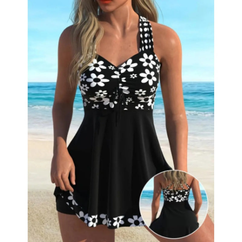 Women's Floral Print Tankini Swimsuits with Boyshorts