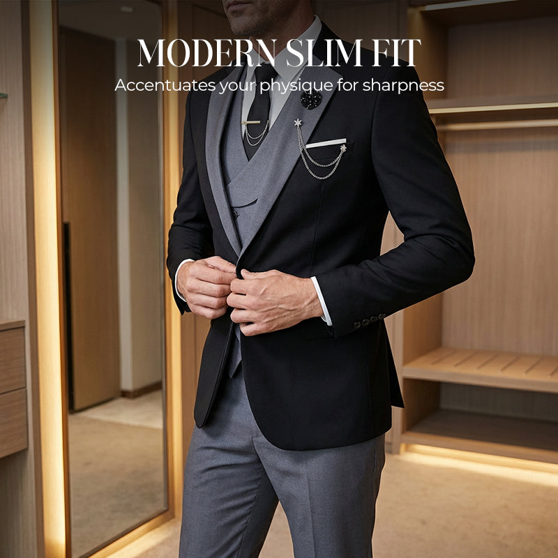 Modern Contrast Color Wedding Suit